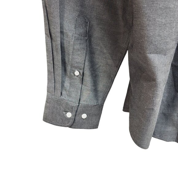 J ver Mens Classic Oxford Regular Fit Button-Up Shirt Size 3XL Gray Long Sleeve - Picture 6 of 7